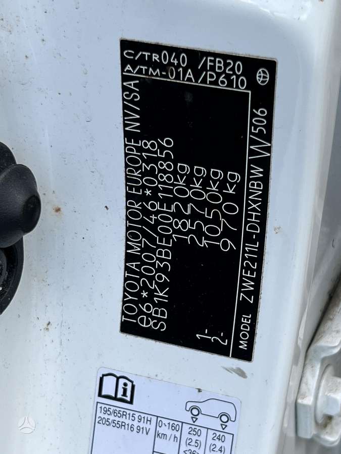 Toyota Corolla dalimis. Europa dalimis