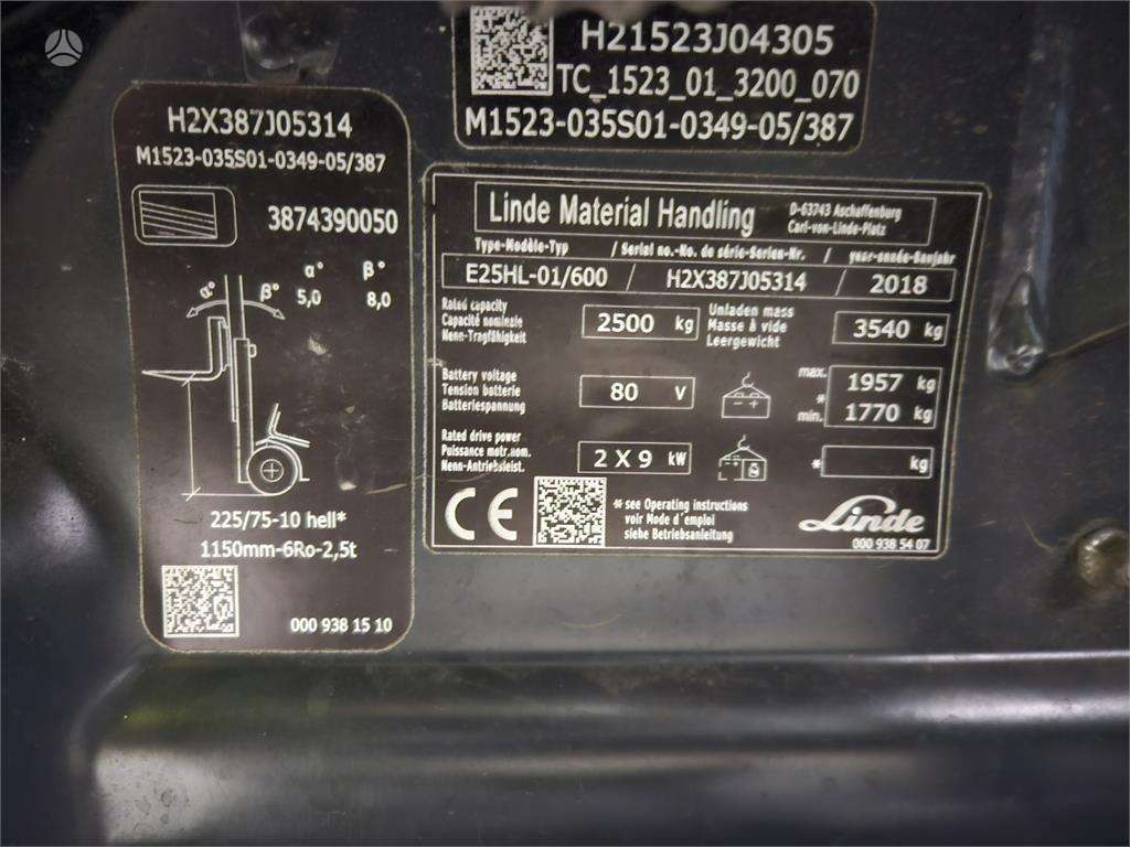 Linde E25/600HL, вилочные погрузчики