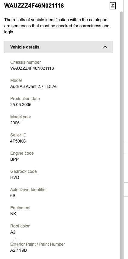 Audi A6, BPP/HVD/Y9B, Bpp hvd y9b
