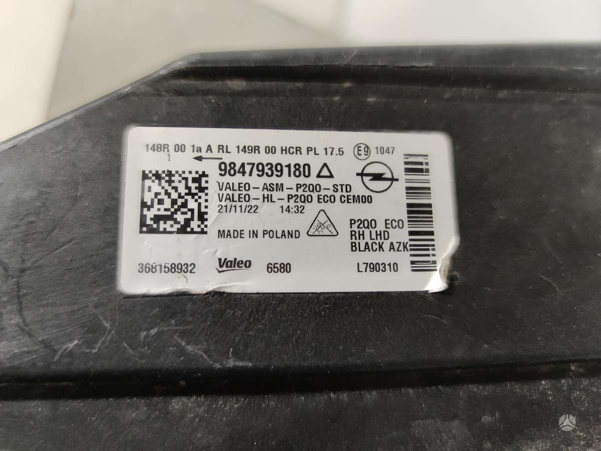 Opel Mokka B, 9847939180, lights
