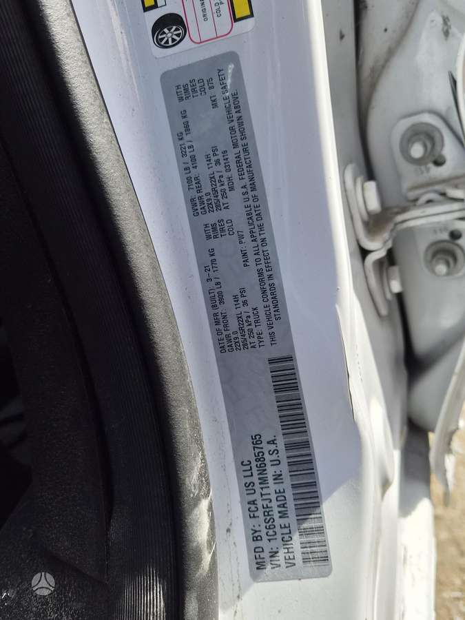 Dodge Ram Rida 51405 myliu engine code ezl gearbox code dfr 8hp75 col