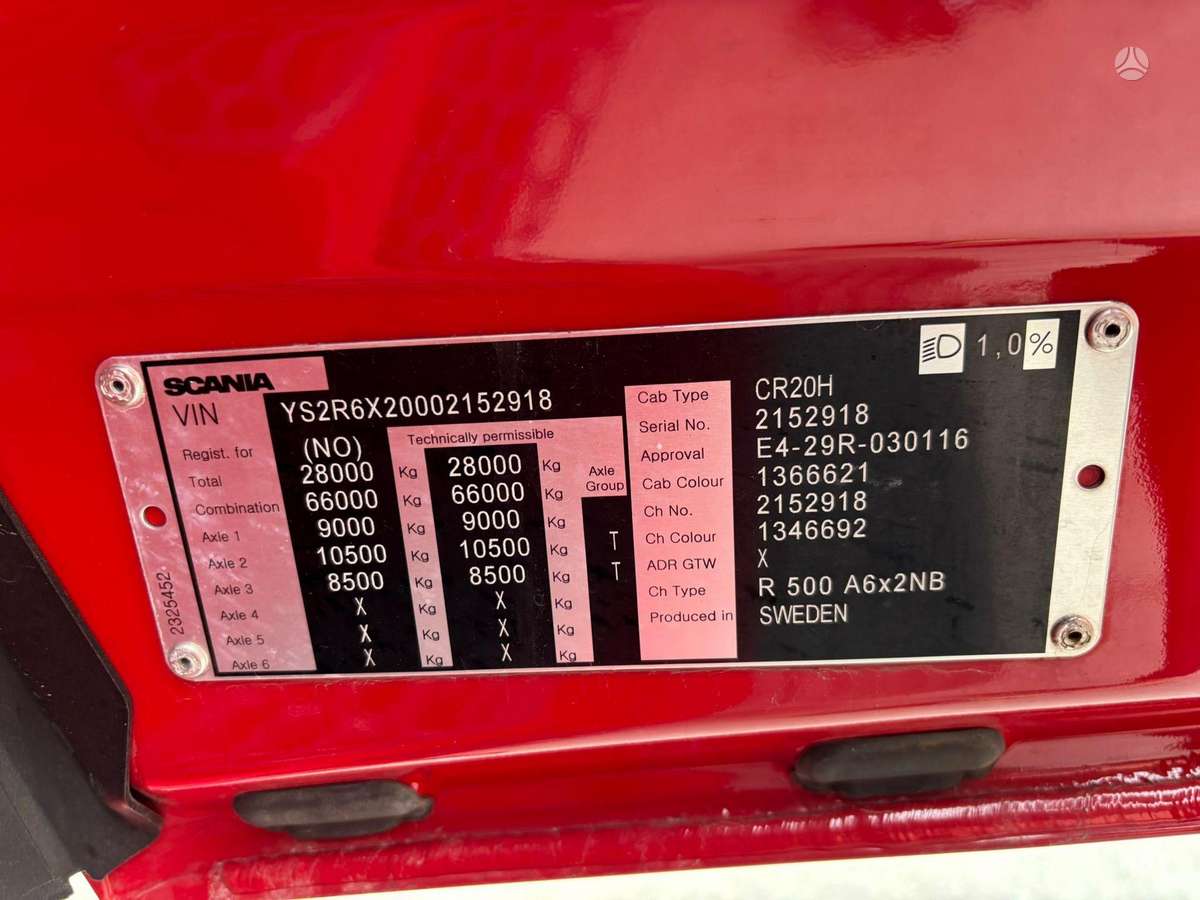 Scania R 500 6x2, 1 спальное место