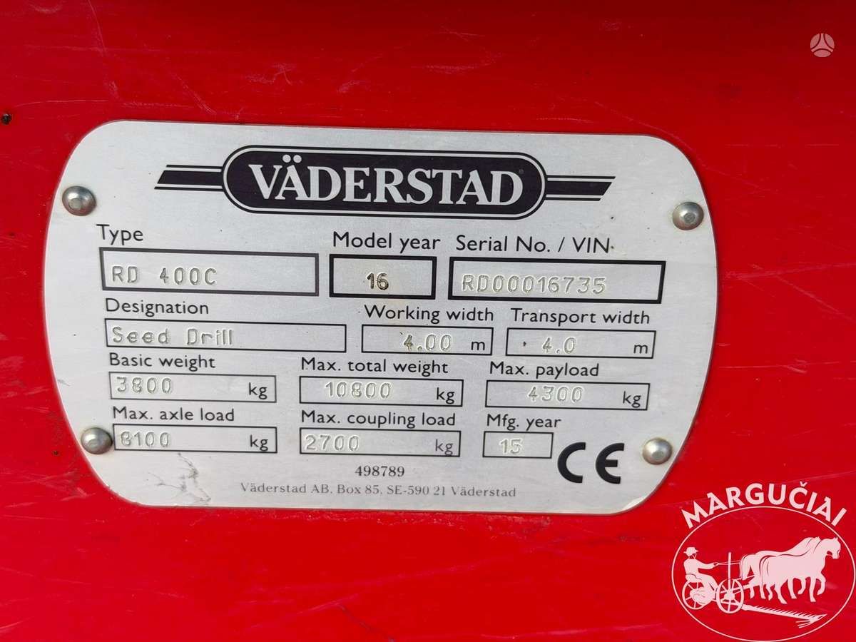 Vaderstad Rapid 400 C, 4 m, seeders, planters