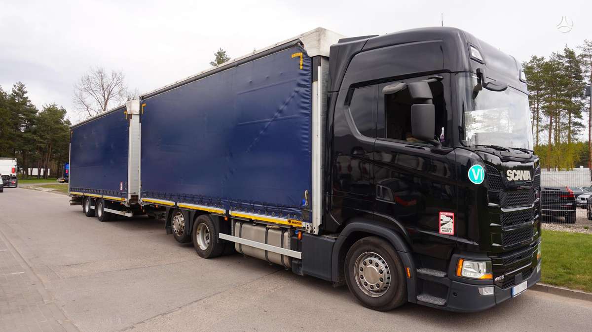 Scania S450 Retarder, dropside with curtains