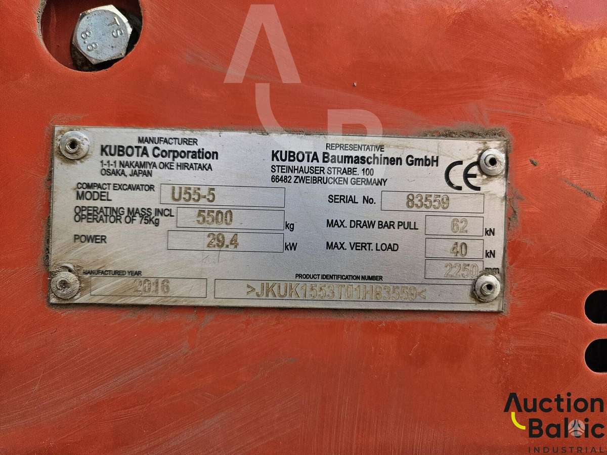 Kubota U 55-5, mini ekskavatori