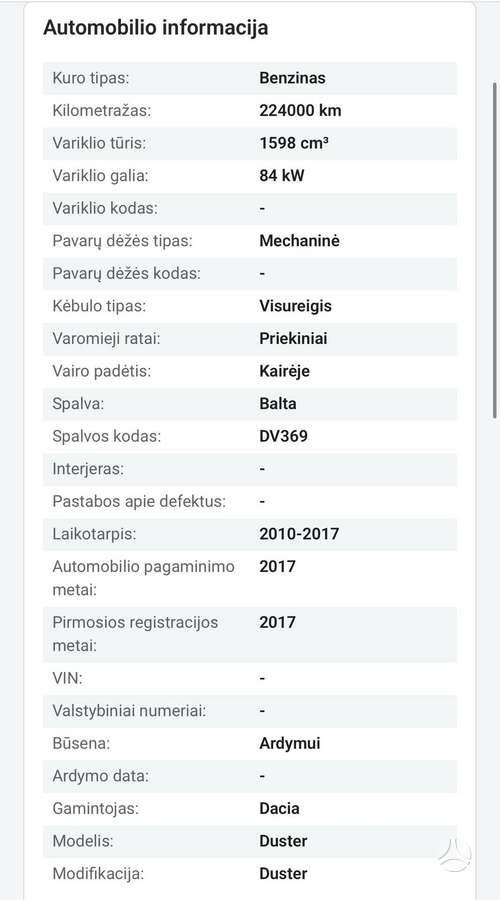 Dacia Duster по частям. Dacia duster dalimis