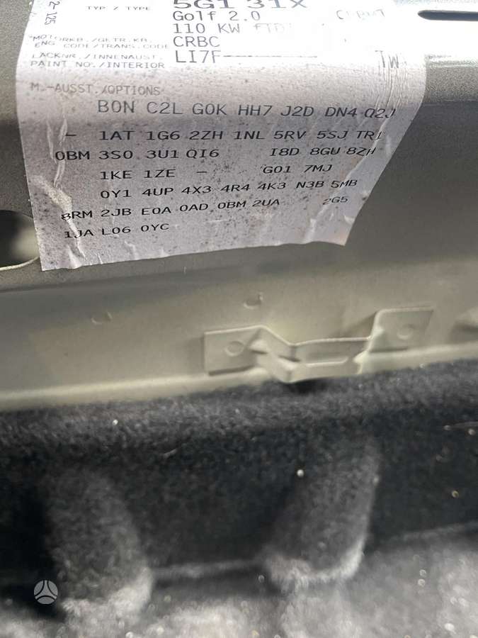 Volkswagen Golf rezerves daļās