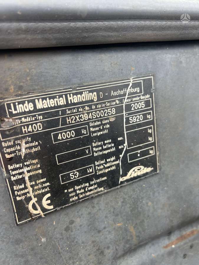 Linde D40, šakiniai krautuvai