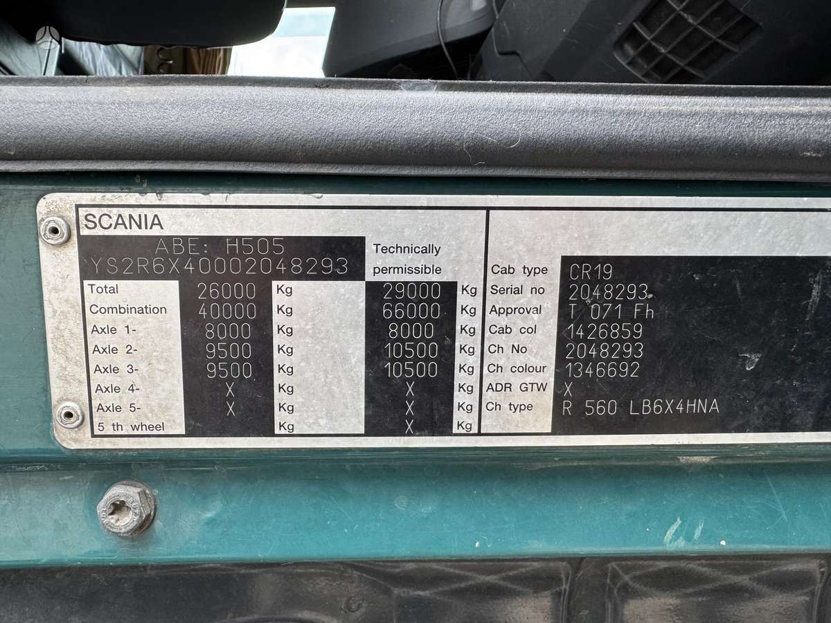 Scania R560 6x4, шасси