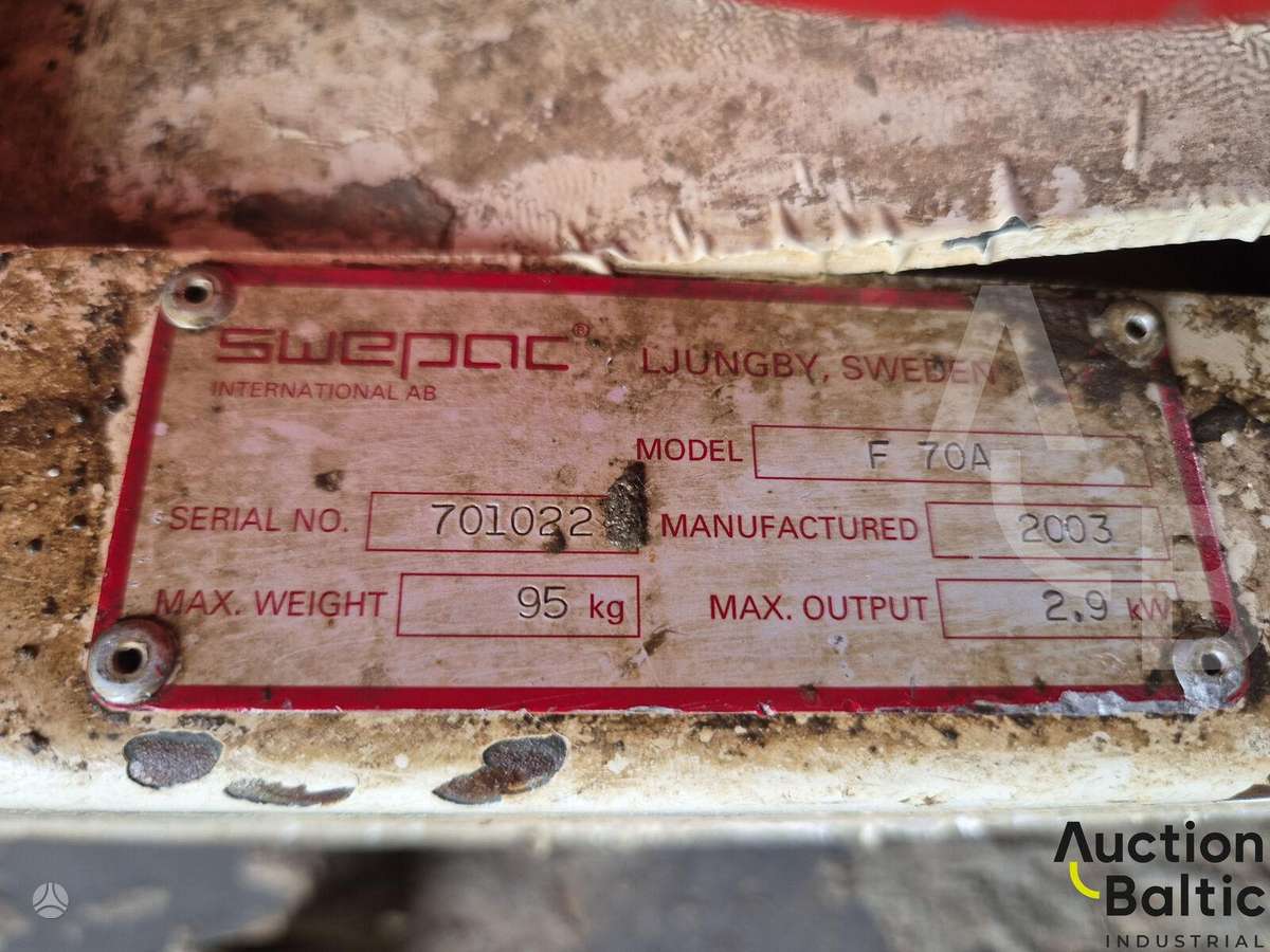 Swepac F 70A, vibrator / compactor