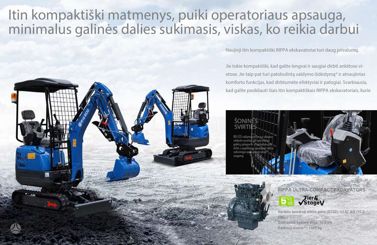 Rippa R15 Eco, мини-экскаваторы
