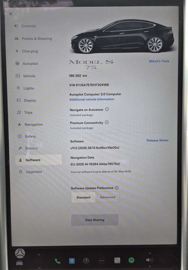 Tesla Model S, 75 kWh, sedanas