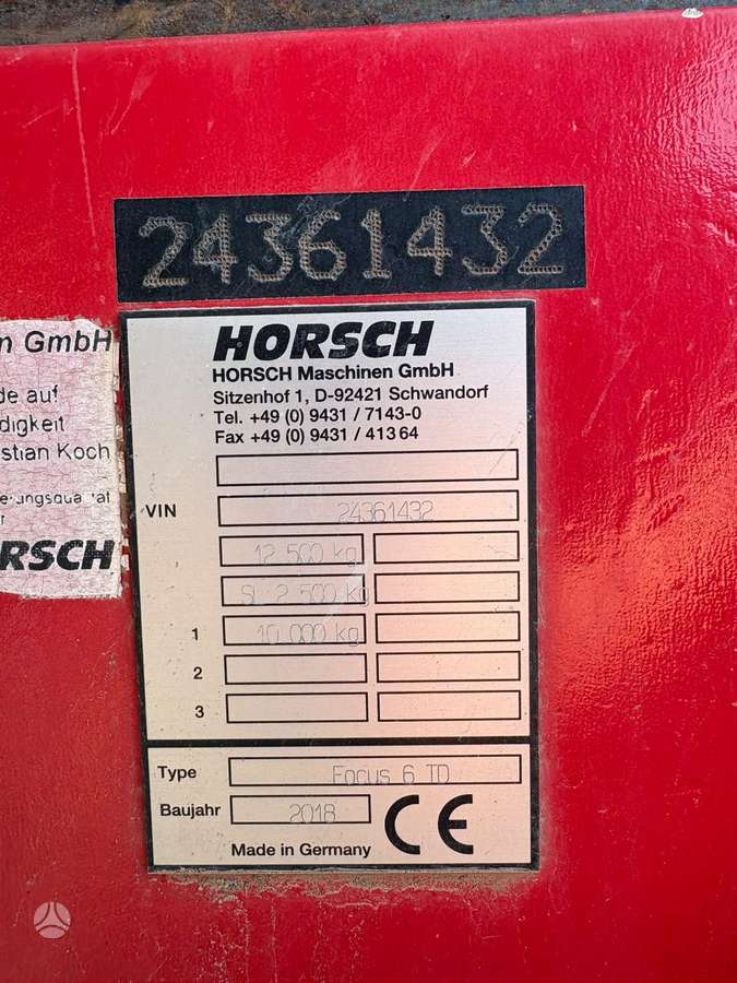 Horsch Focus 6 TD, seeders, planters