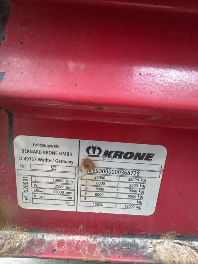 Krone SD, бортовые с тентом
