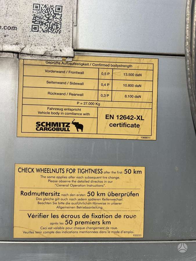 Schmitz Cargobull SCS, užuolaidinės / tentinės