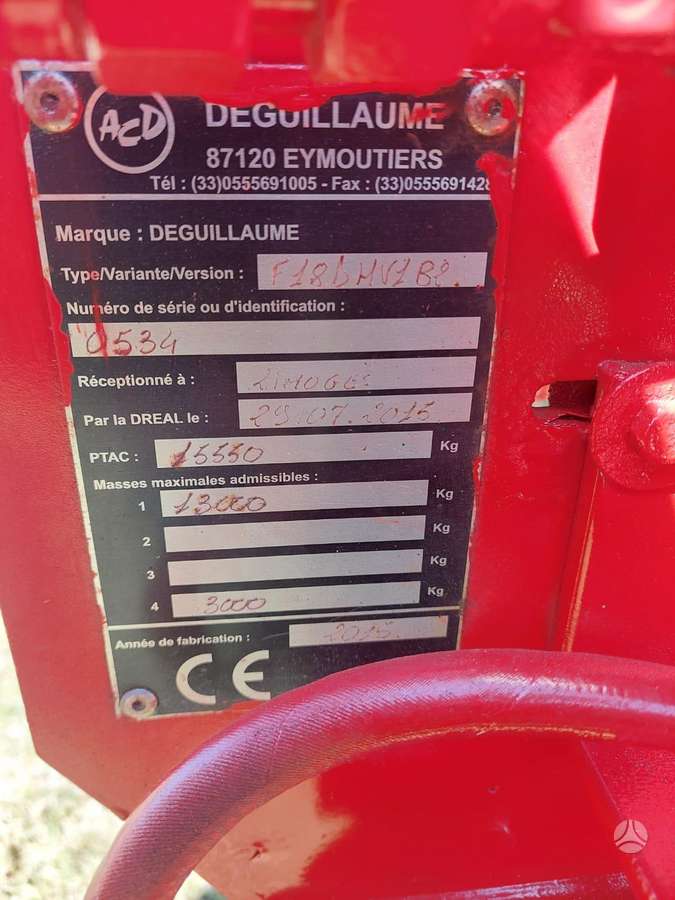 Deguillaume FORCE 18D, manure shakers, compost shredders