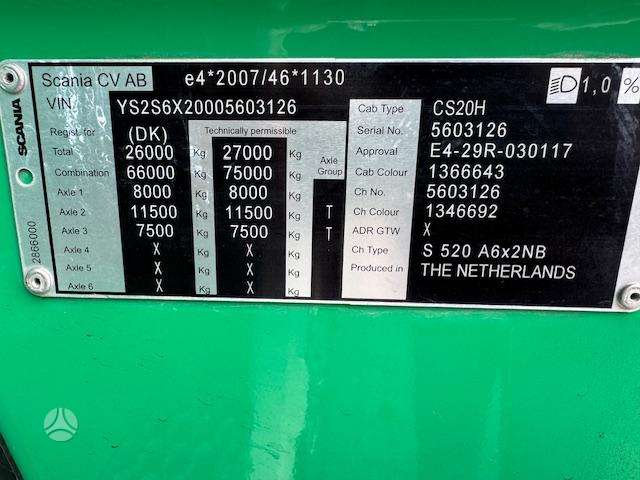 Scania V8 S520+FULL AIR+RETARDER, double sleeper