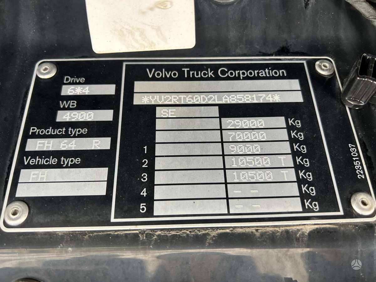 Volvo FH540, шасси