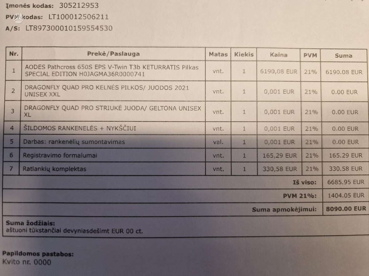 AODES/UPMOTO 650S 650cc, atv / quad