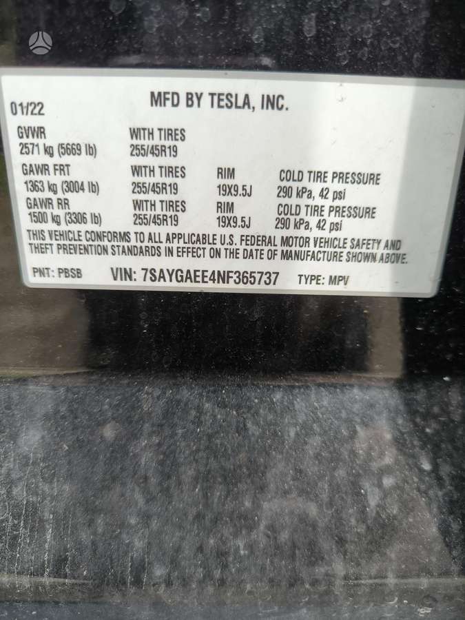 Tesla Model Y 7saygaee4nf365737