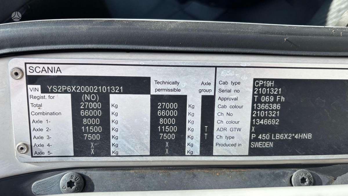 Scania P450, gyvulių pervežimo