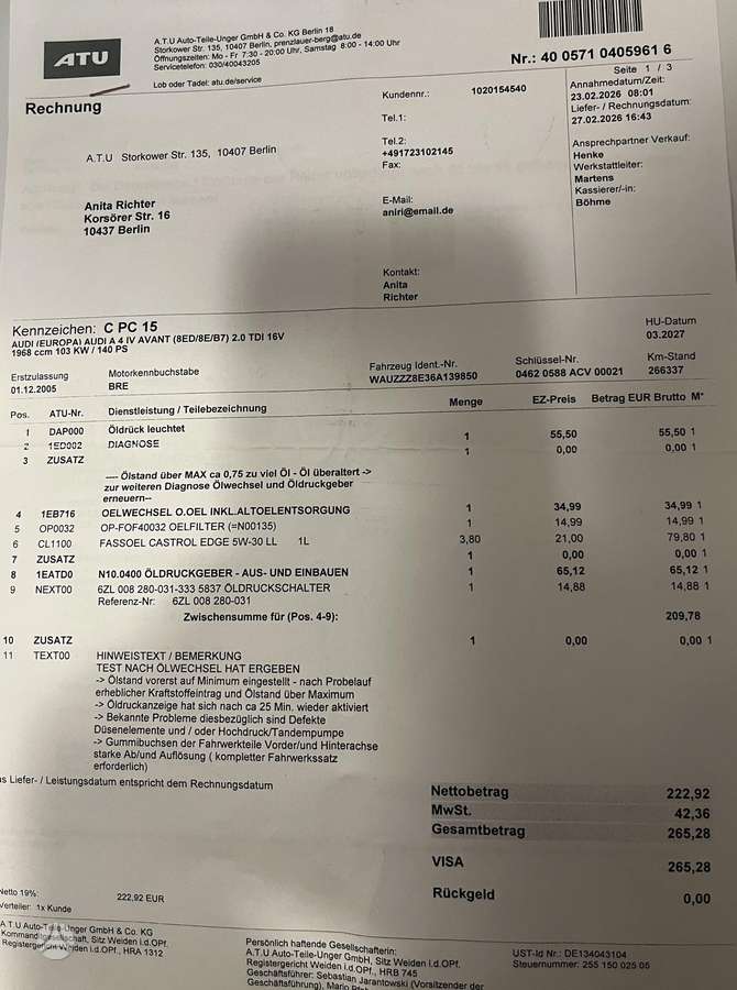 Audi A4, 2.0 l., Универсал