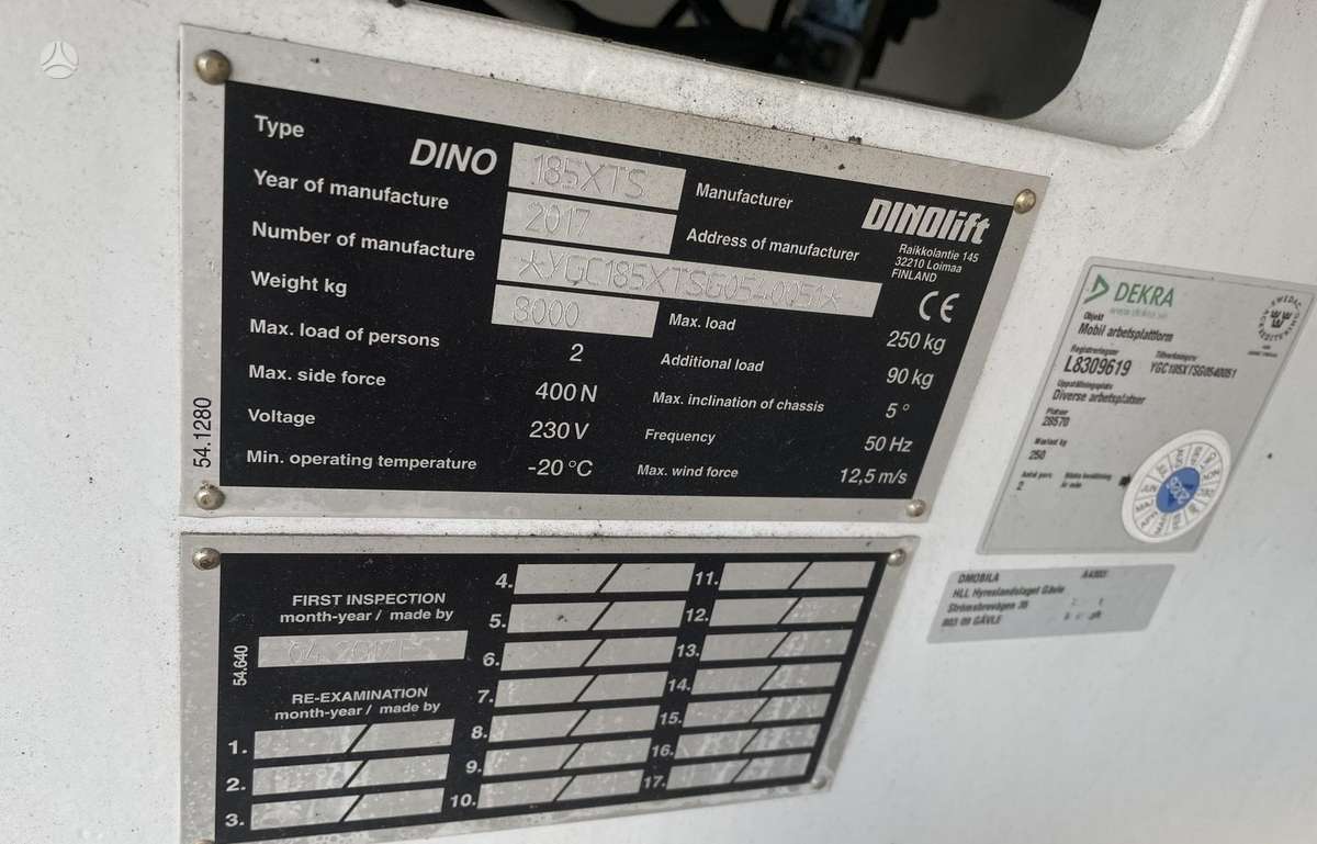 Dino 185 XTS, articulated lifts