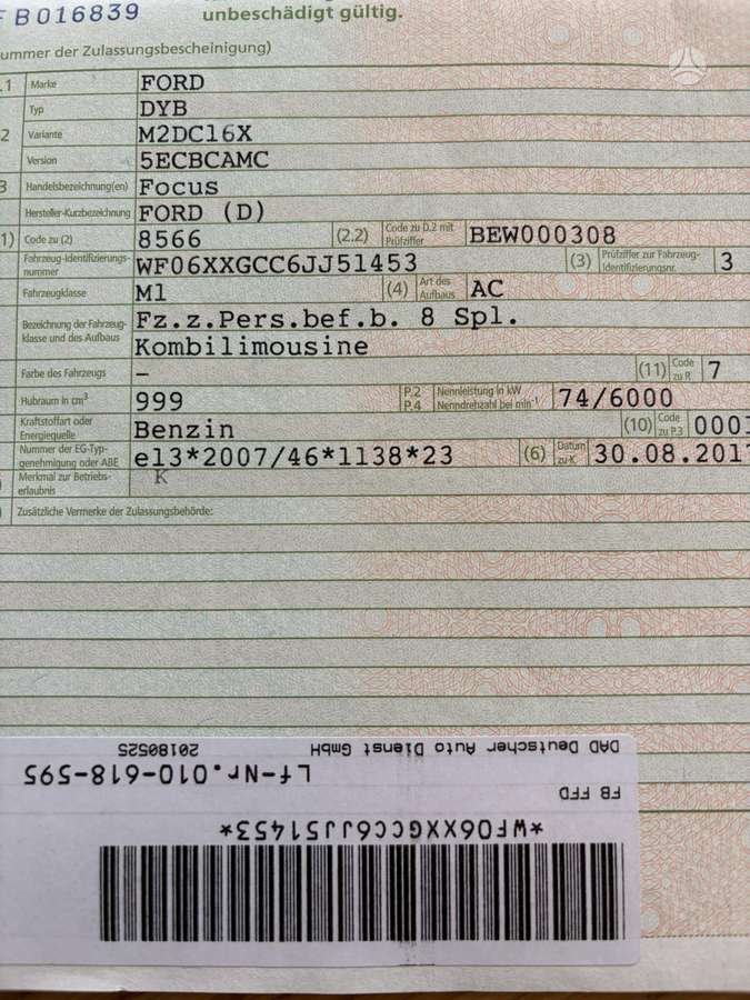 Ford Focus, 1.0 l., Универсал
