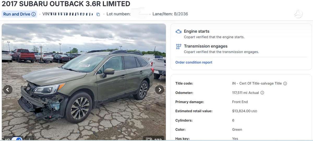 Subaru Outback, 3.6 l., Универсал