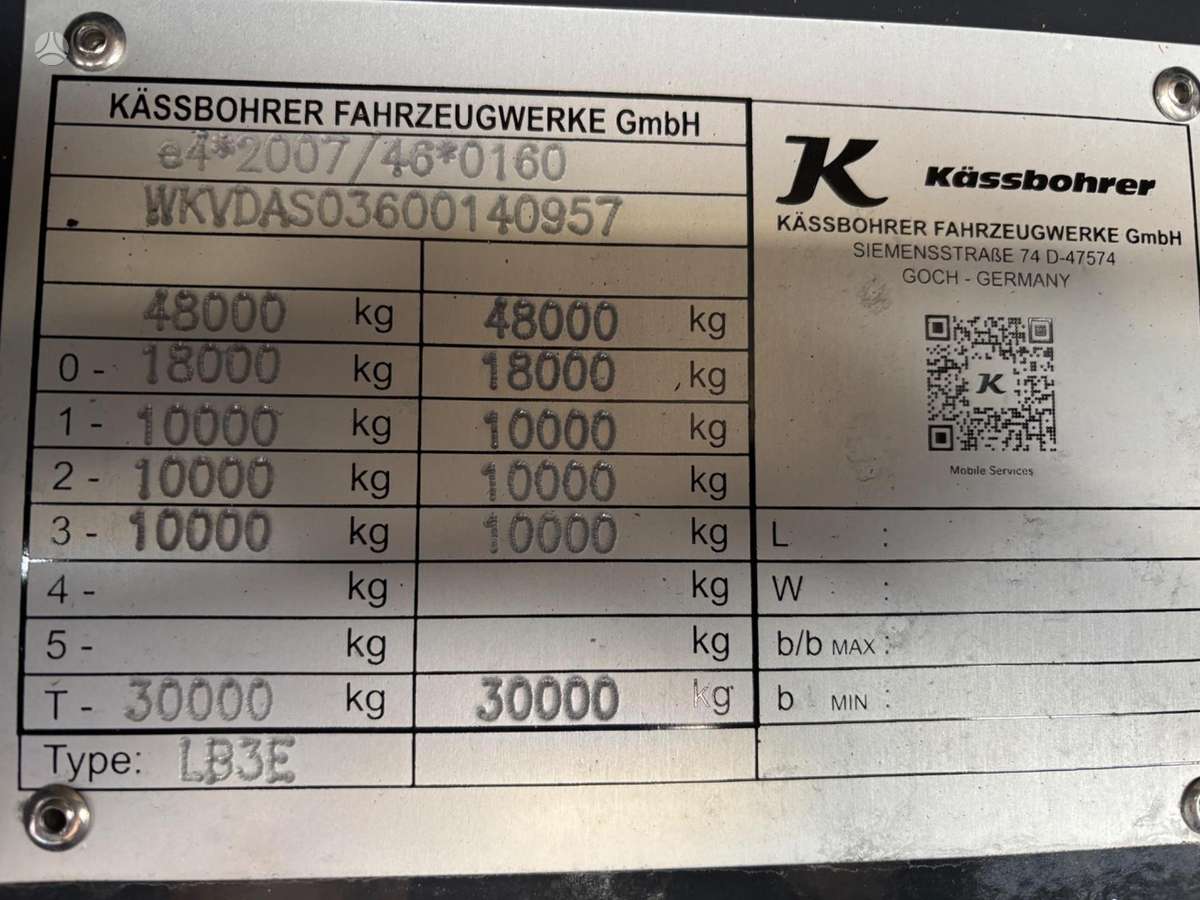Kässbohrer Lowbed LB3E + STEERING + LIFTING AXLE, kita