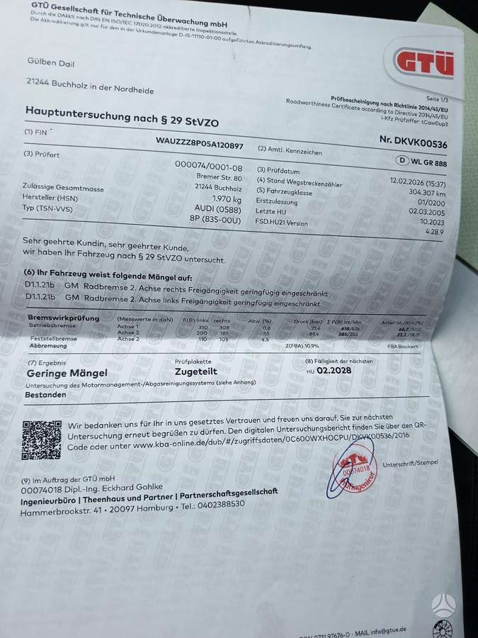 Audi A3, 2.0 l., hatchback