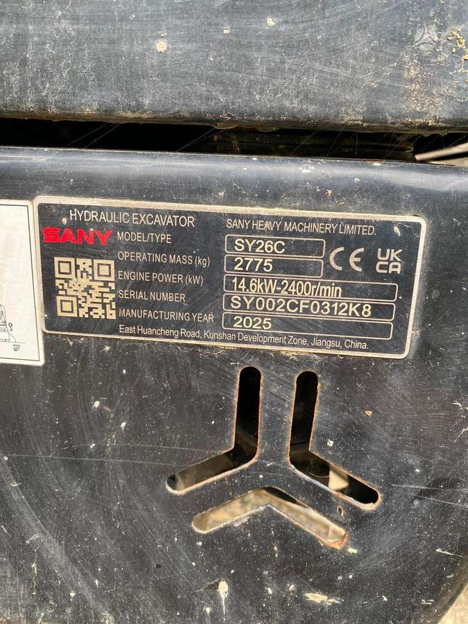 SANY SY26C, mini ekskavatoriai
