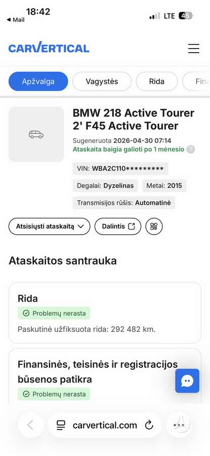 BMW 218 Active Tourer, 2.0 l., Минивэн