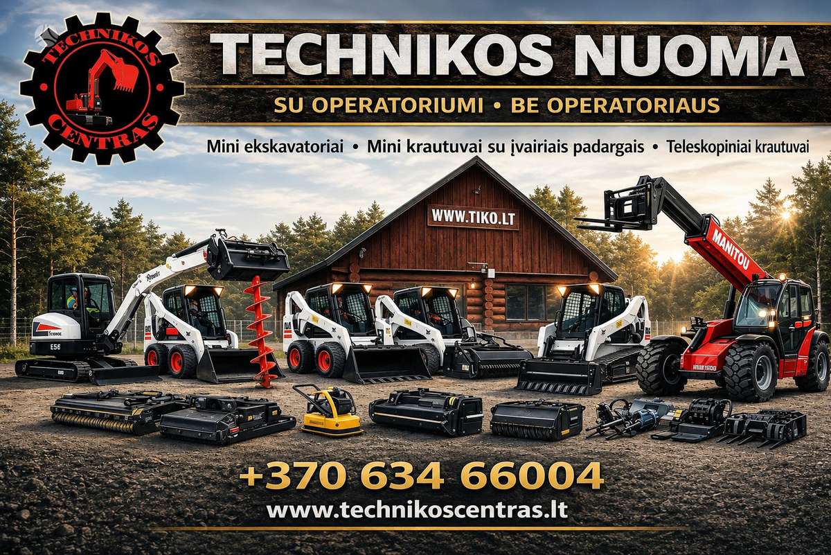 Bobcat nuoma Kaunas su operatorium ir be