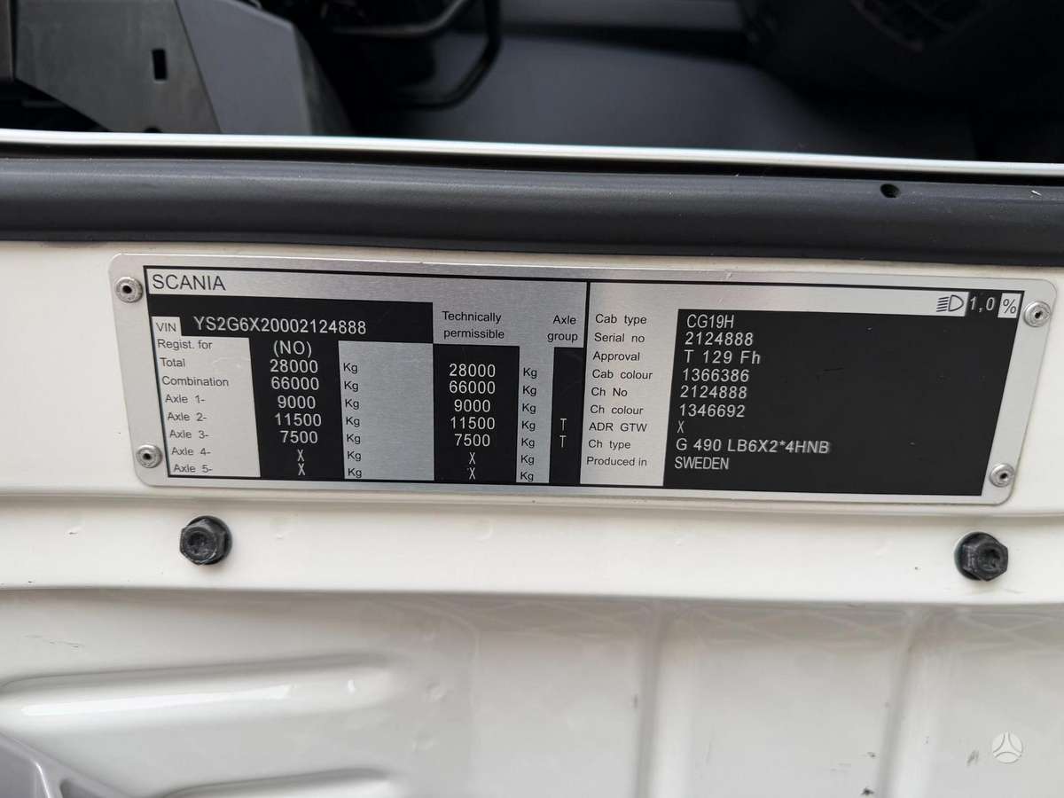 Scania G490, šaldytuvai