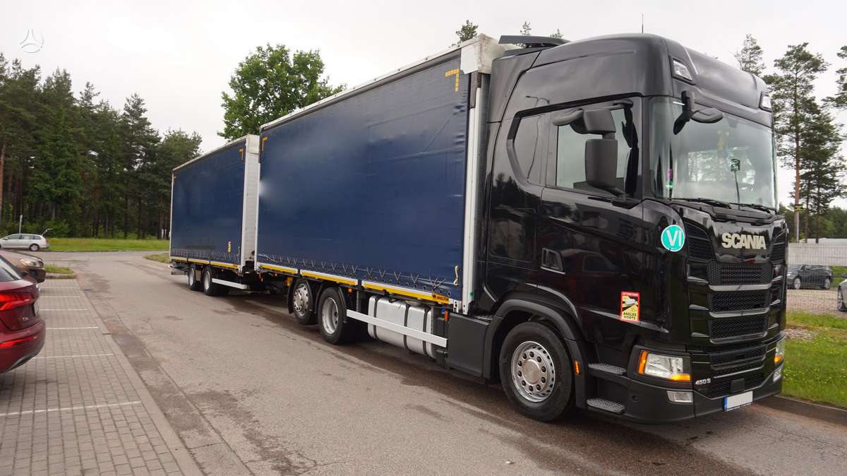 Scania S450 Retarder, бортовые с шторами