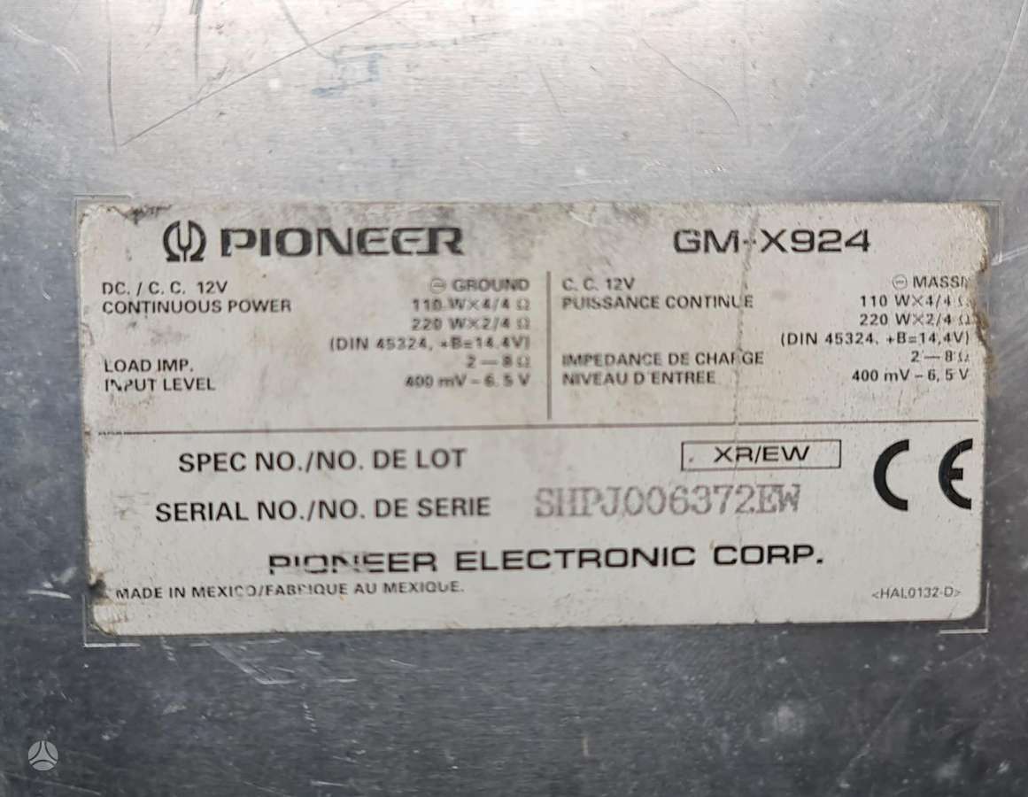 Pioneer Gm-x924, sound amplifiers