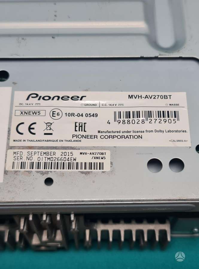 Pioneer Mvh-av270bt aux USB Bluetooth, мультимедиa