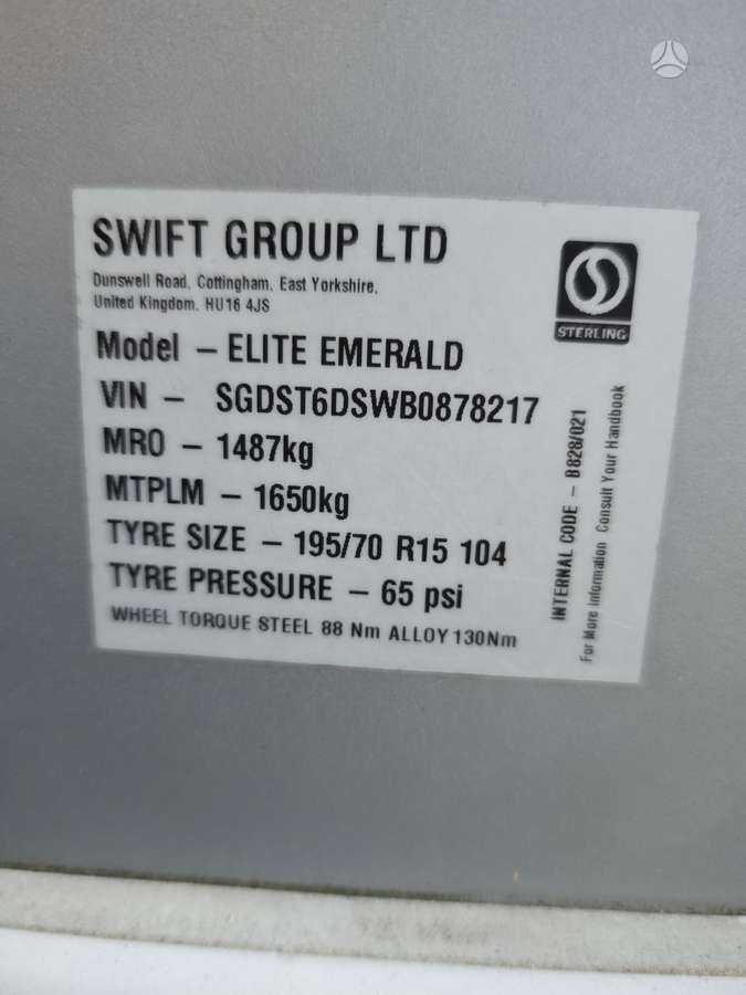 Swift ElilITE EMERALD, кемперы
