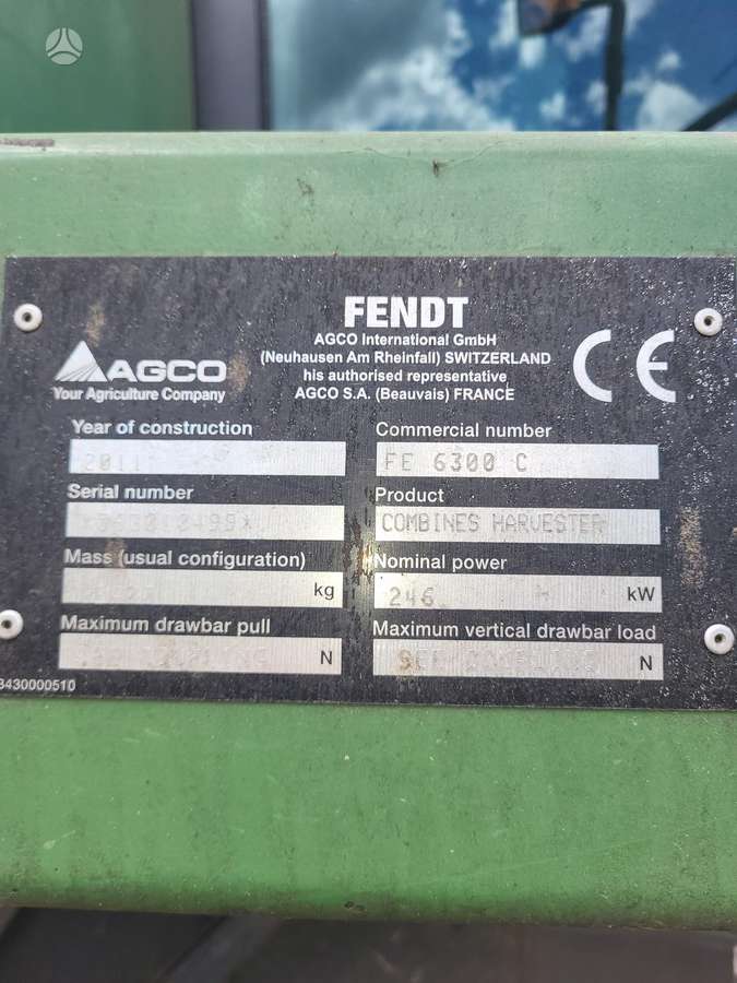 Fendt 6300 C, kombaini