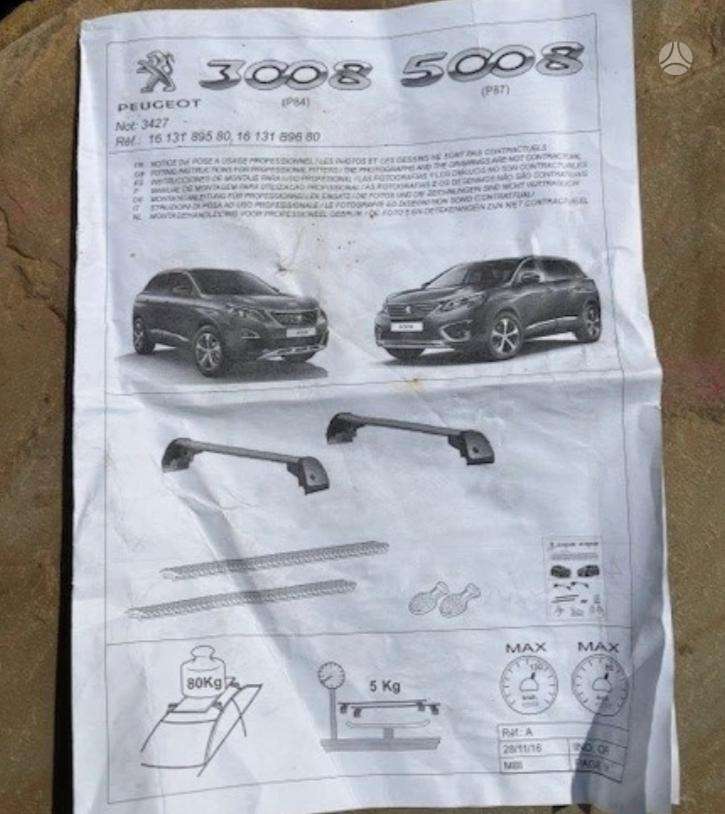 Peugeot 3008 stogo bagažinės