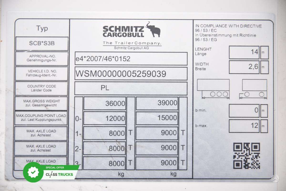 Schmitz SKO FP 60 Carrier Vector 1550, refrigerated