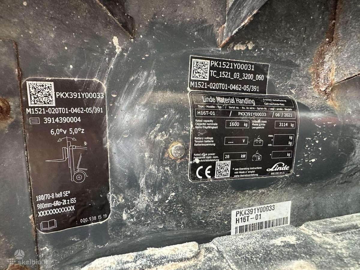 Linde H16T, šakiniai krautuvai