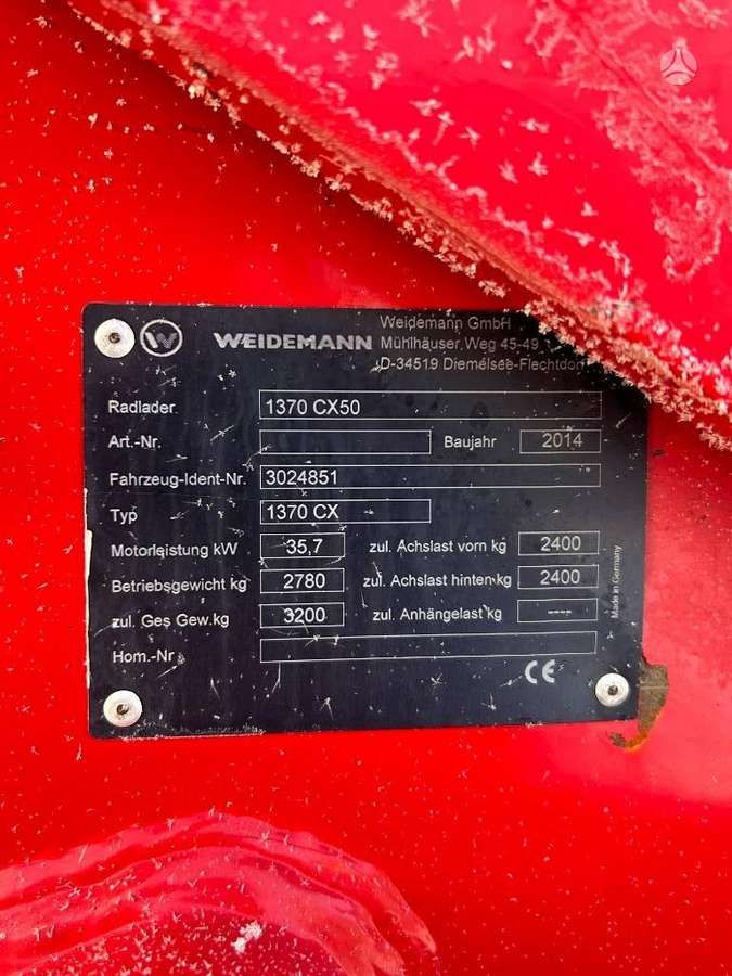 Weidemann 1370CX50, frontaliniai krautuvai