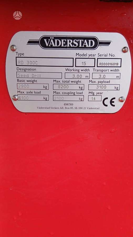 Vaderstad Rapid 300C, сеялки, сажалки