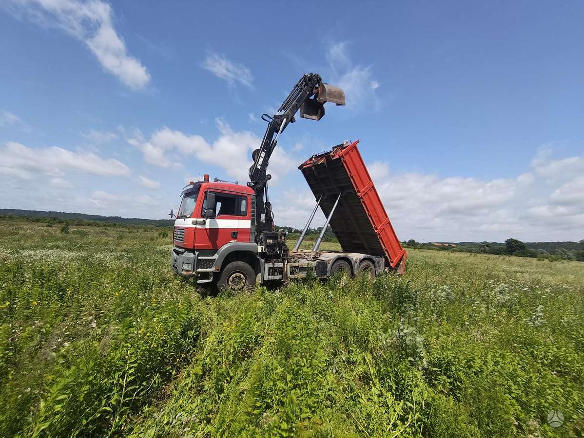 MAN TGA 390, самосвалы с краном
