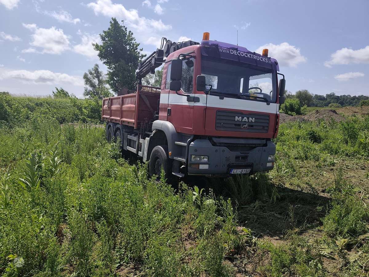 MAN TGA 390, самосвалы с краном