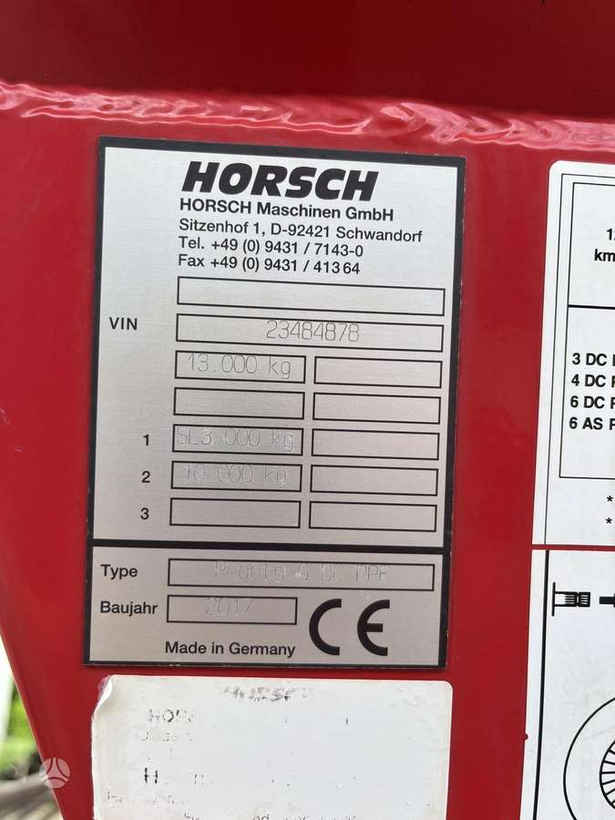 Horsch Pronto 6 DC PPF, seeders, planters