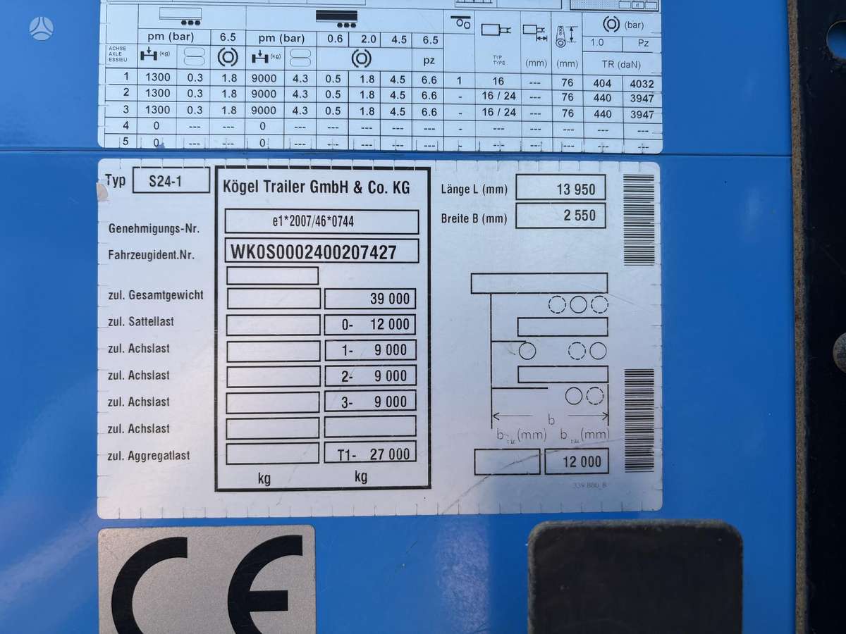 Kögel MEGA, užuolaidinės / tentinės