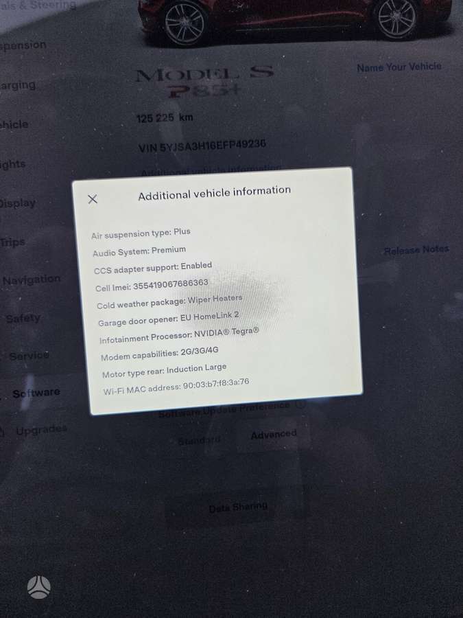 Tesla Model S, 85 kWh, sedanas